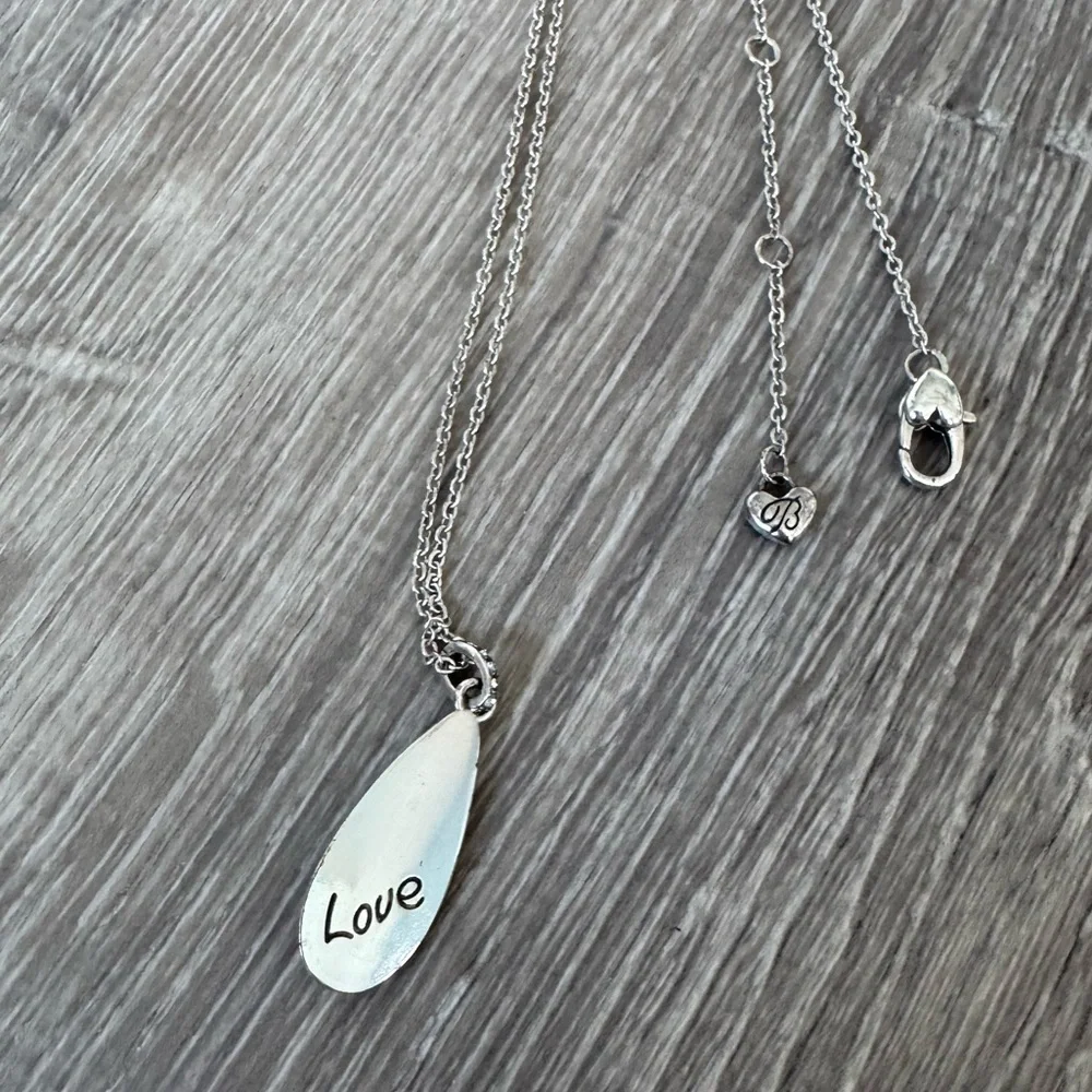 ✨💖BRIGHTON Retired Alice “Love” Reversible Teardrop Pendant Adjustable Necklace